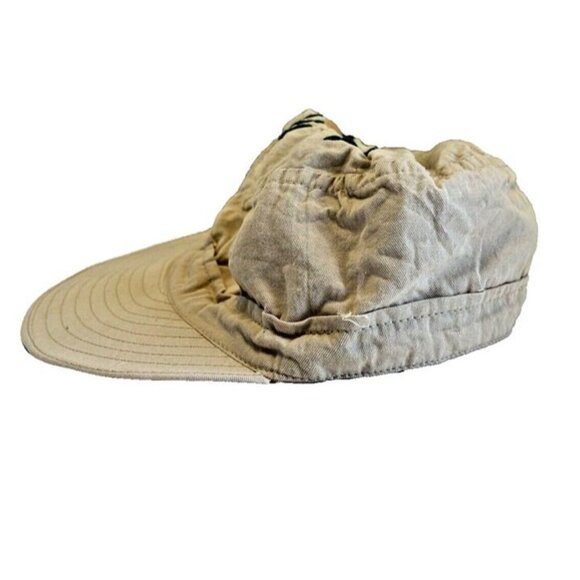 Vintage S/M 90s Y2K Newsboy Embroidered Floral Beige Rimmed Summer Spring Hat‎ main image 4
